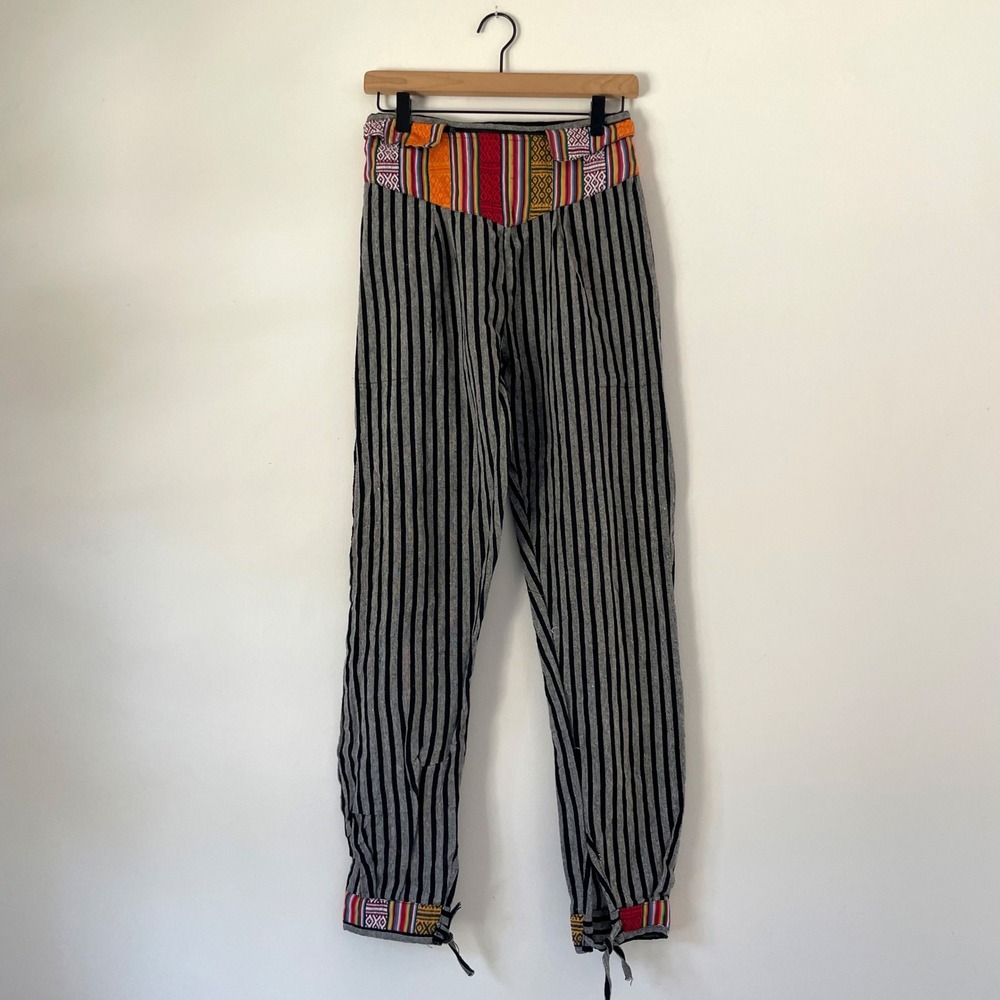 Boho Striped Harem Pants Small Hippie Eclectic Global Napal Pahadi Yoga